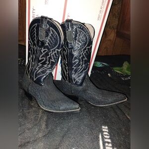 Vintage Coyote Joe Cowboy Boots 650173 BLACK Pointed Toe